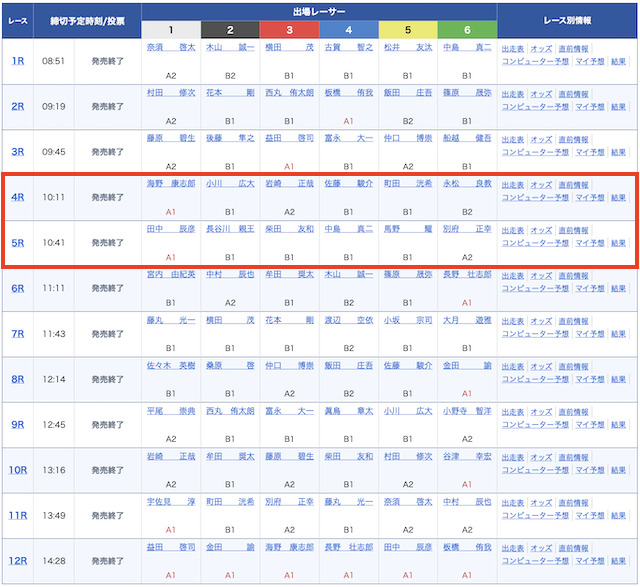 5月26日の芦屋競艇の番組構成の画像